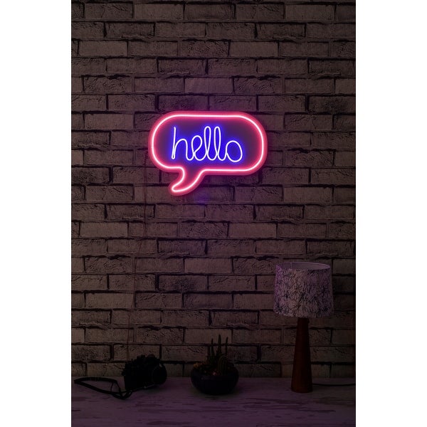 16.5 Novelty Hello Led Neon Sign Wall Décor - 0.8