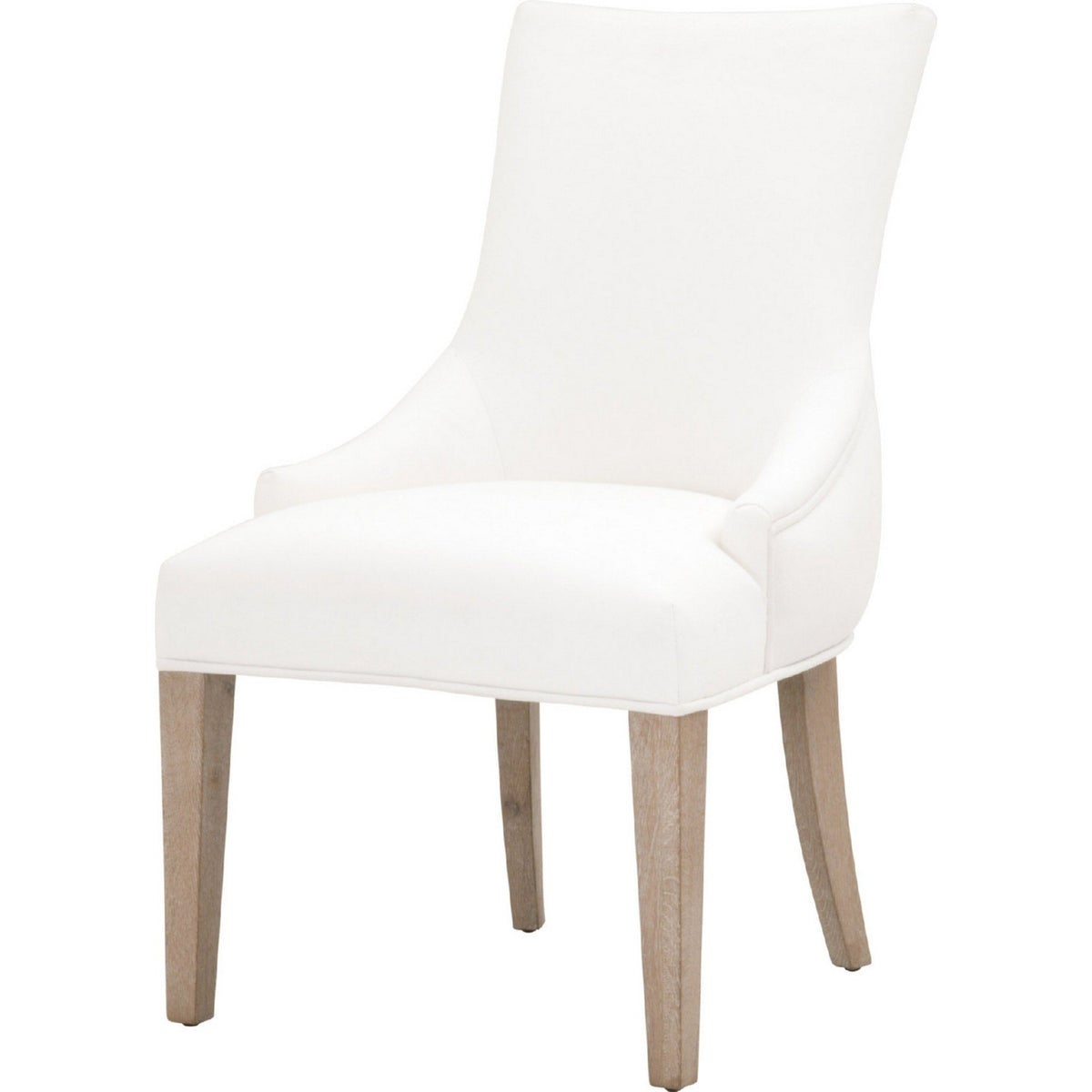 Fabric Upholstered Dining Chair with Sloped Armrests and Padded Seat,