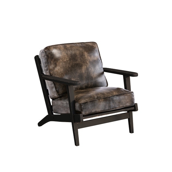 PU Leather Armchair with Removable Cushion - Overstock - 35439442