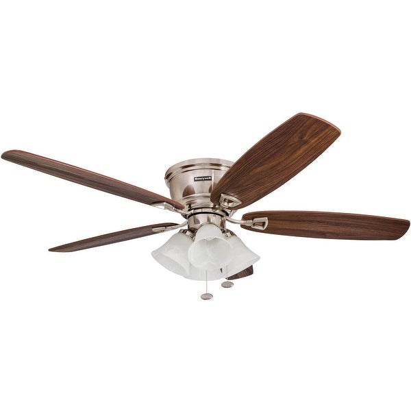 Honeywell Glen Alden Brushed Nickel Hugger Ceiling Fan with 4 Light -