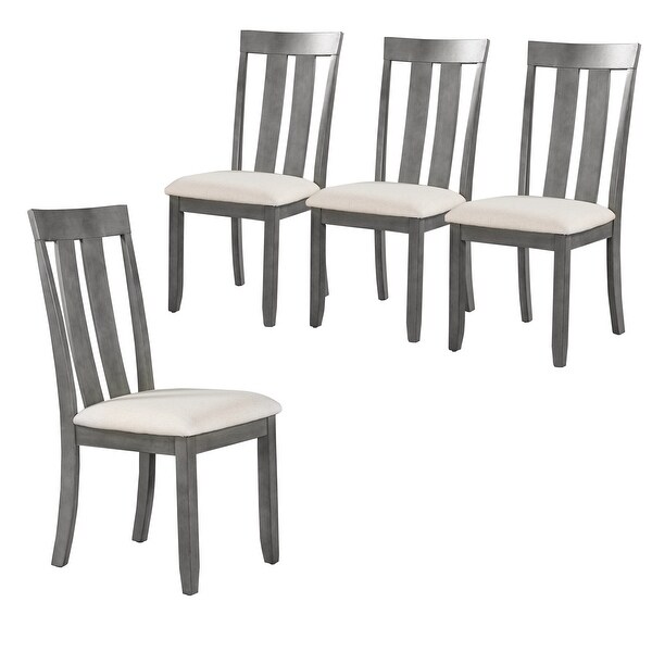 Set of 4 Dining Chairs Soft Fabric Dining Room Chairs with Seat Cushio