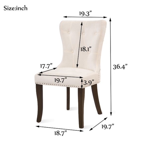 Dining Chair Tufted Armless Chair Upholstered Accent Chair, Set of 2,