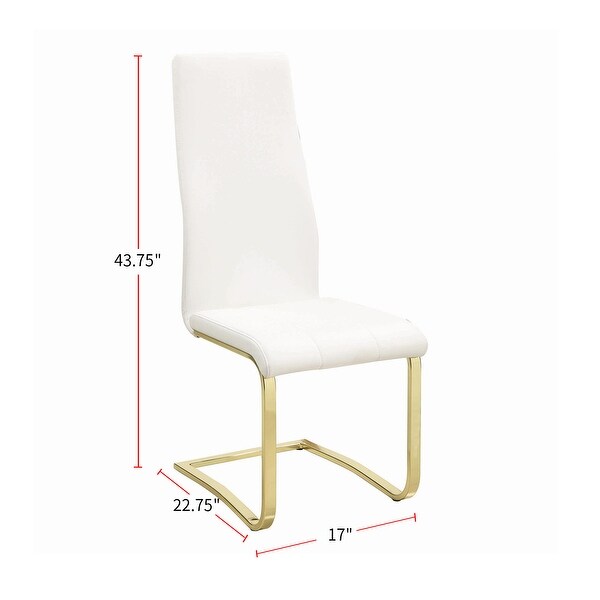 Set of 4 Dining Side Chair in White and Rustic Brass - Overstock - 349