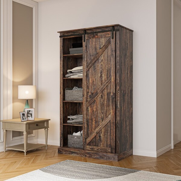 Holaki High locker Country Farmhouse pantry cabinet Sliding door Home