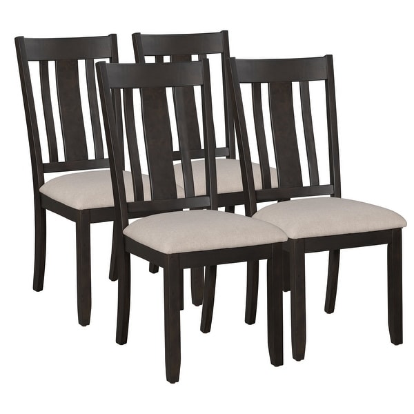 Industrial Style Wooden Dining Chairs with Ergonomic Design & Solid Wo