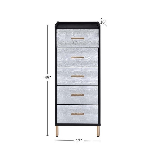 5 Drawers Jewelry Armoire with Mirror - - 36245169