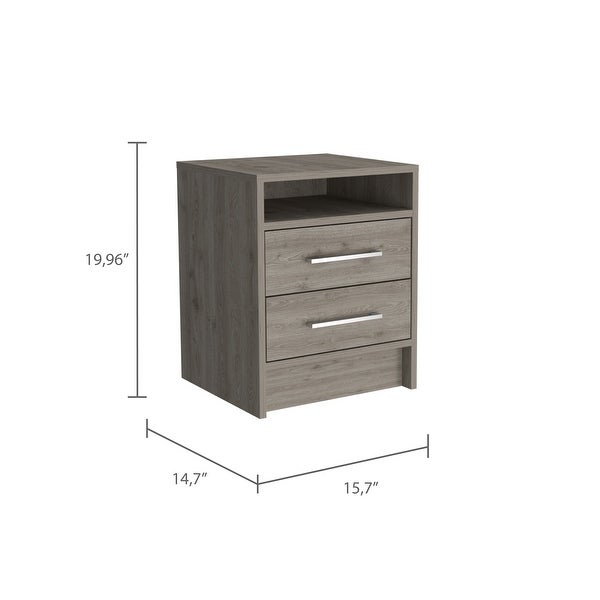 Minimalist Nightstand with 2-Drawer 1-Shelf, Superior Top, Bedside Tab