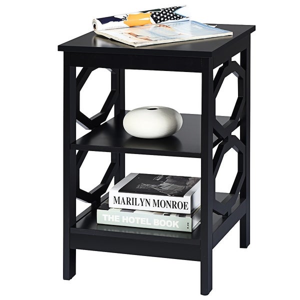 Costway 3-tier Nightstand Sofa Side End Accent Table Storage Display -