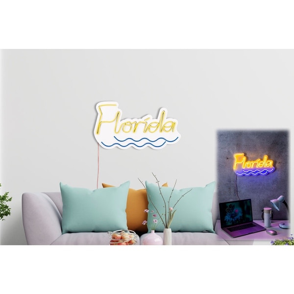 16.9 US Novelty Florida Led Neon Sign Wall Décor - Overstock - 368923