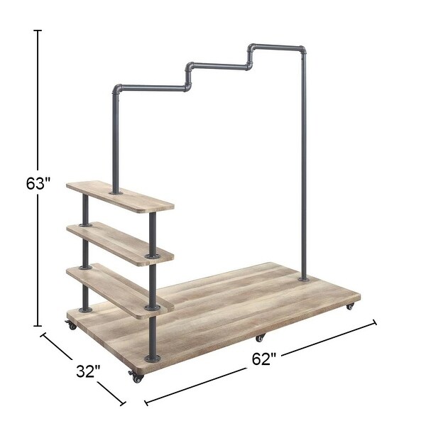 Clothing Rack in Oak and Sandy Gray - - 35722867