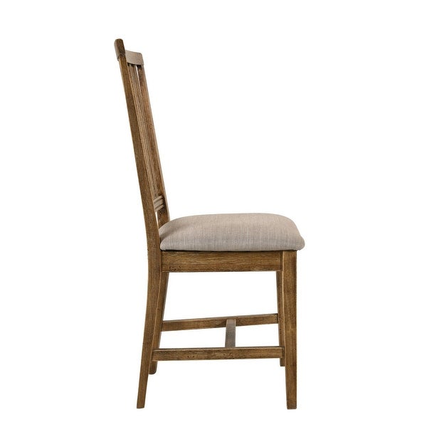 Wallace II Side Chair (Set-2), Tan Linen & Weathered Oak (2Pc/1Ctn), P