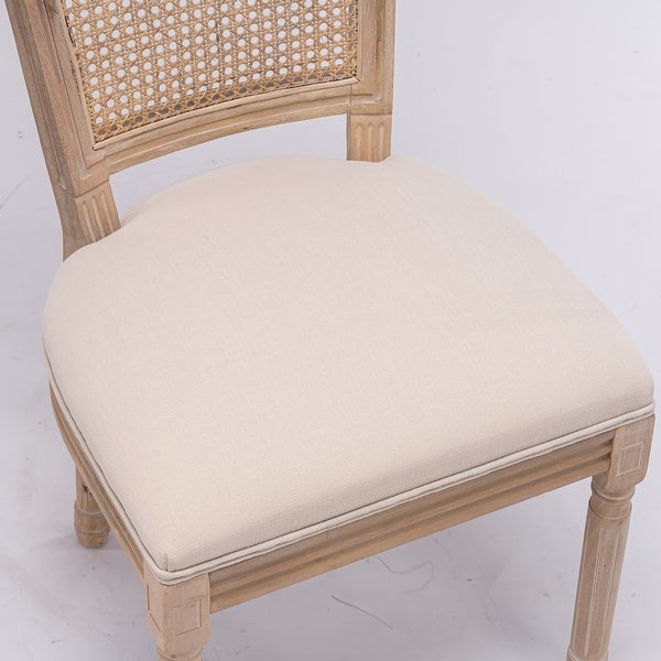 2pcs French Style Dining Chair with Square Rattan Backrest - Overstock