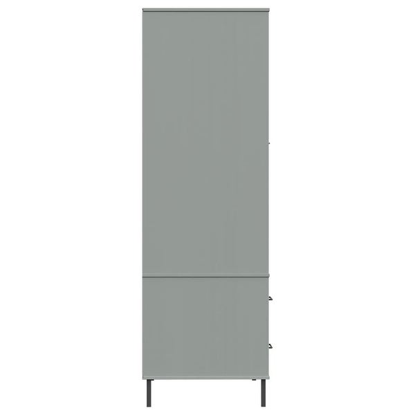 vidaXL Solid Wood Pine Wardrobe with Metal Legs OSLO Armoire Multi Col