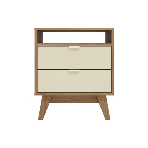 Hartford 2 Drawer Nightstand with Niche in Light Brown Crème - - 3705