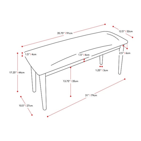 CorLiving Branson Dining Bench with Brown Tweed Cushion - Overstock -