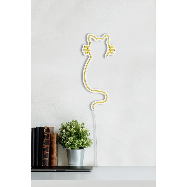 18.9 Novelty Cat Led Neon Sign Wall Décor - Overstock - 36874687