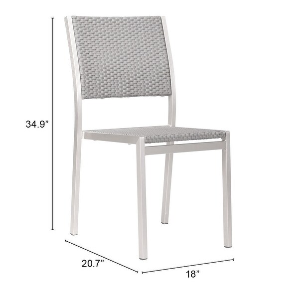 Elk Vista Armless Chair (Set of 2) Gray & Silver - Overstock - 7995988