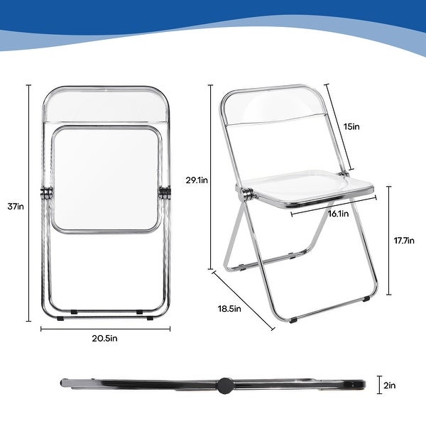 Modern Transparent Acrylic Folding Chair with Metal Frame - Overstock