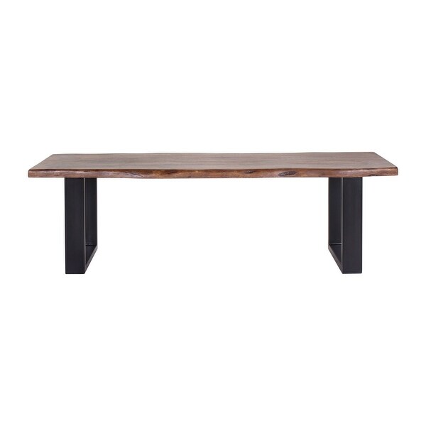 Jessore Handmade Live Edge Acacia Wood & Iron Dining Bench - Overstock