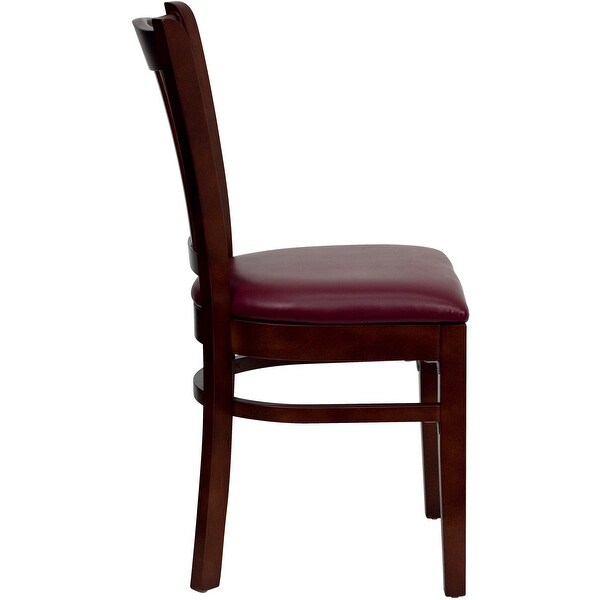 Mahogany Hardwood Slat Back Restaurant Chair - 17.5W x 20.75