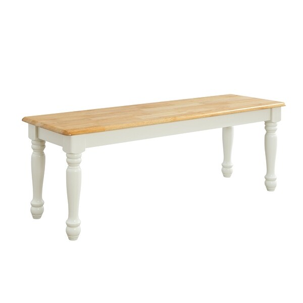 Autumn Lane Farmhouse Solid Wood Dining Bench, Black and Natural Finis