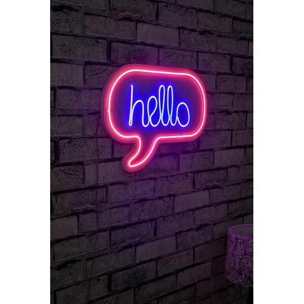 16.5 Novelty Hello Led Neon Sign Wall Décor - 0.8