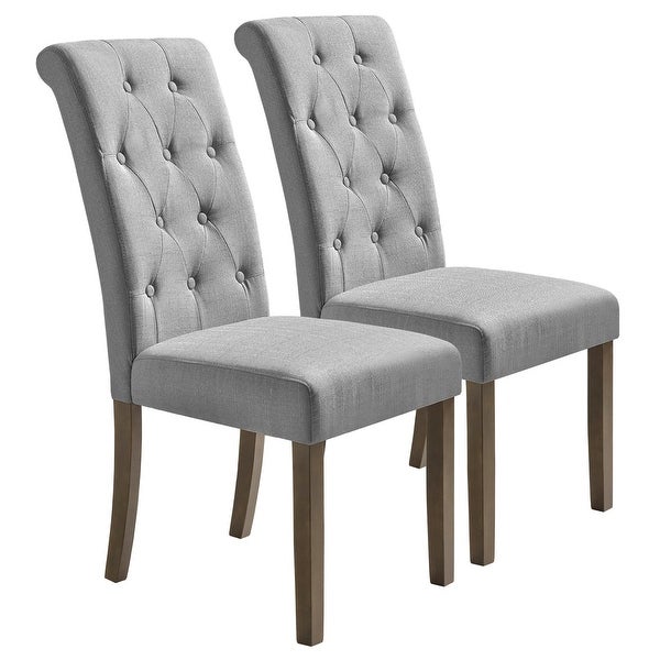 Elegant Solid Wood Tufted Dining Chair (Set of 2) - Overstock - 367188