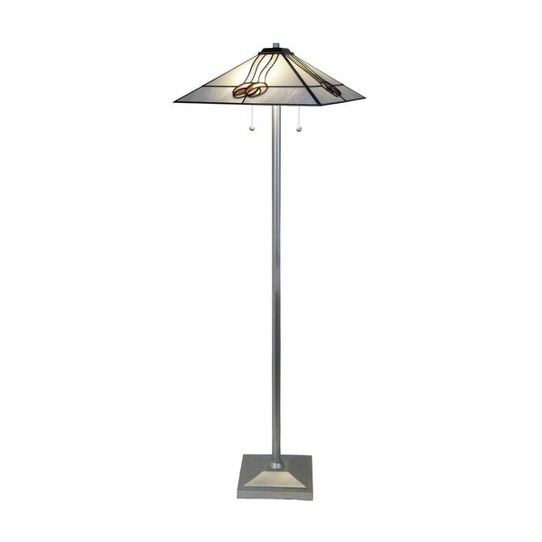 Mack Rose Tiffany Floor Lamp - Silver - Overstock - 35973873