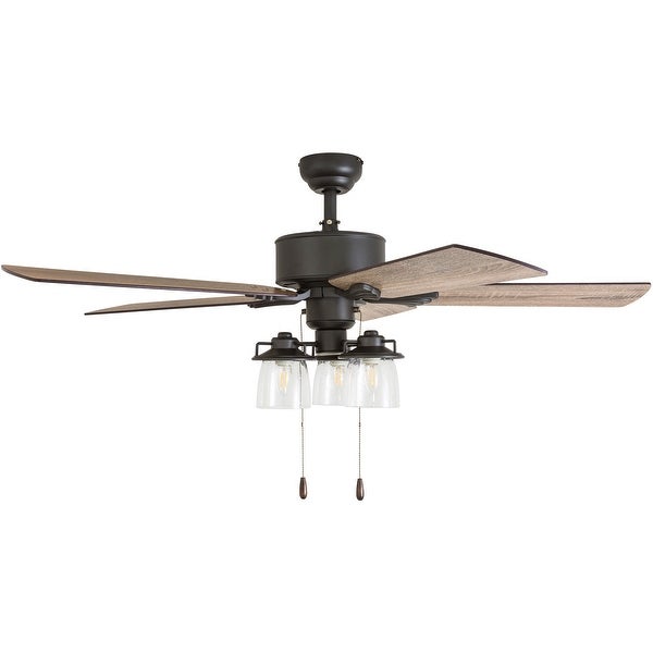 The Gray Barn Wildroot Farmhouse 52-inch Aged Bronze LED Ceiling Fan |