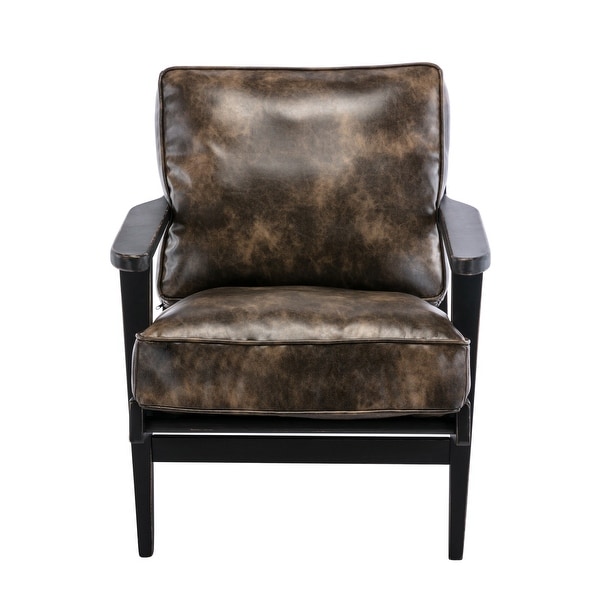 PU Leather Armchair with Removable Cushion - Overstock - 35439442