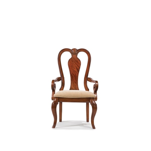 Evolution Queen Anne Arm Chair in Rich Auburn Finish Wood (Set of 2) -