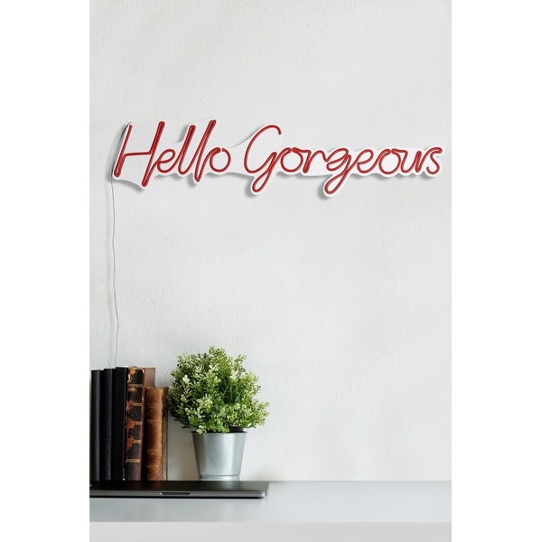 29.5 Novelty Hello Gorgeous Led Neon Sign Wall Décor - Overstock - 36