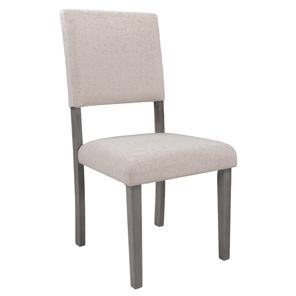 Mid-Century Wood 4 Upholstered Dining Chairs for Small Places, Beige -