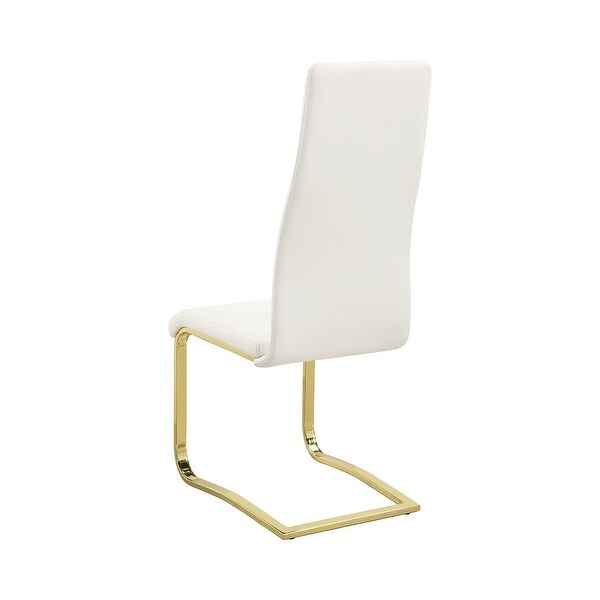 Set of 4 Dining Side Chair in White and Rustic Brass - Overstock - 349