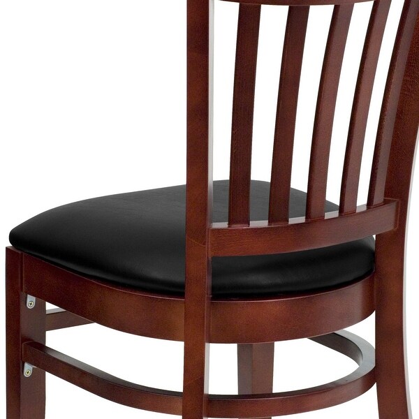 Mahogany Hardwood Slat Back Restaurant Chair - 17.5W x 20.75