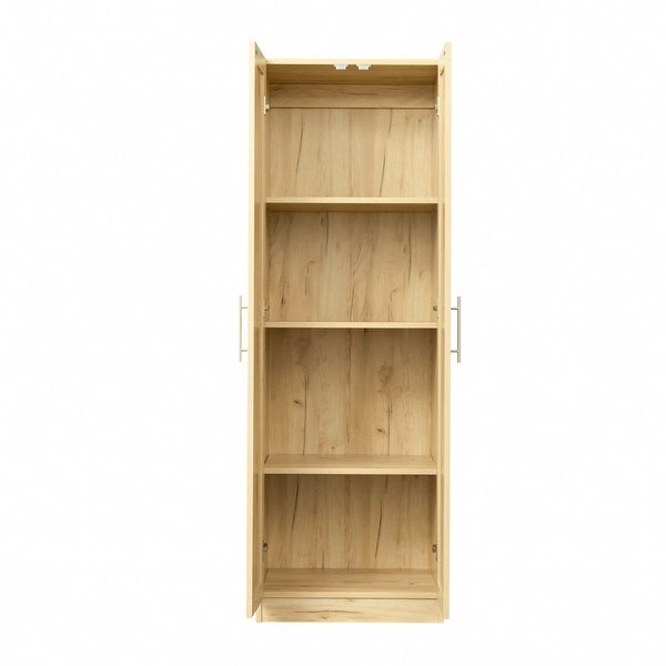 70Height Wood Closet with 2 Door and 4-Tier Inside