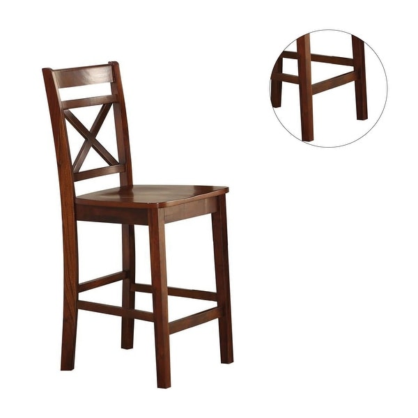 Set of 2 Wooden Counter Height Chairs - Overstock - 35471609