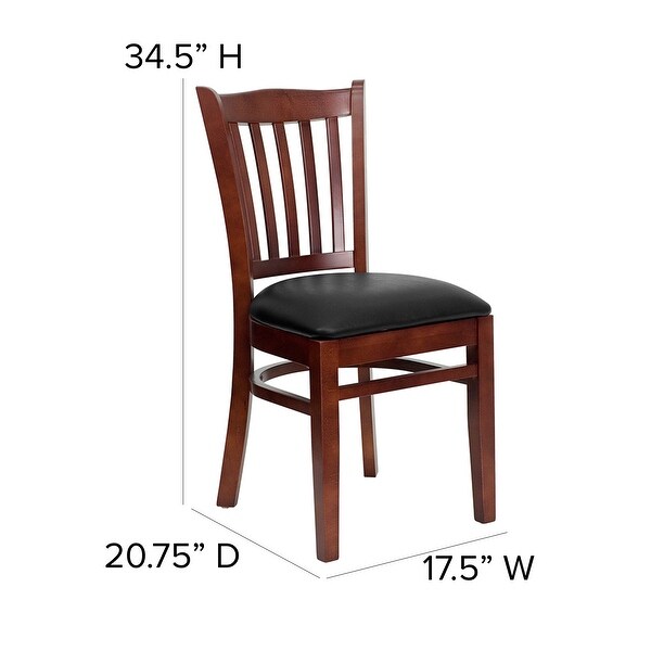 Mahogany Hardwood Slat Back Restaurant Chair - 17.5W x 20.75