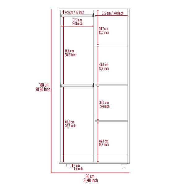 Boahaus Nuremberg Armoire (Black) - - 36411554