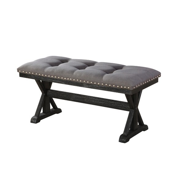 Best Quality Furniture Linen Dining Bench with Nailhead Trim - Oversto