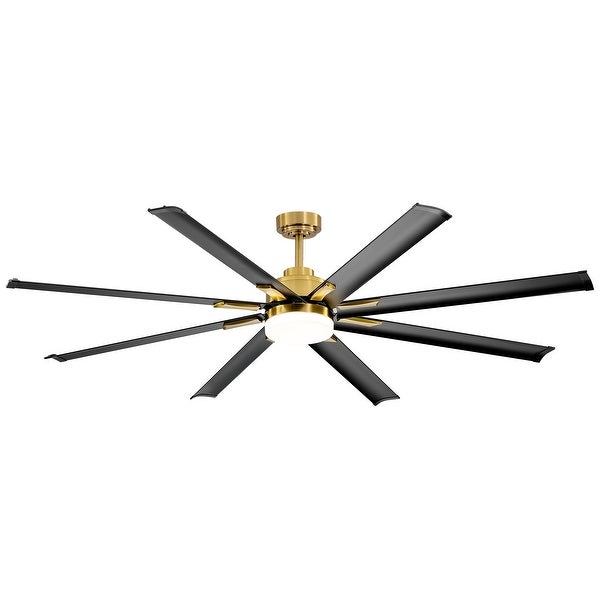 72 Gold LED Ceiling Fan with Light Kit and Remote(8-blade) | Overstock