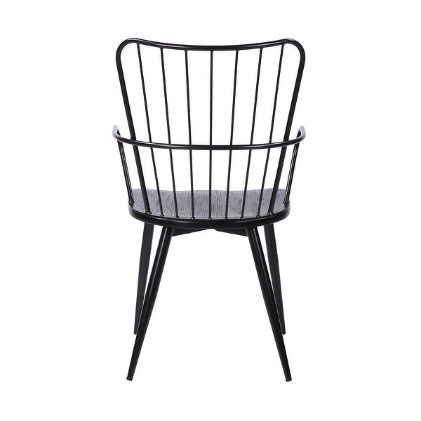 Parisa High Back Steel Framed Side Chair in Black Powder Coated Finish