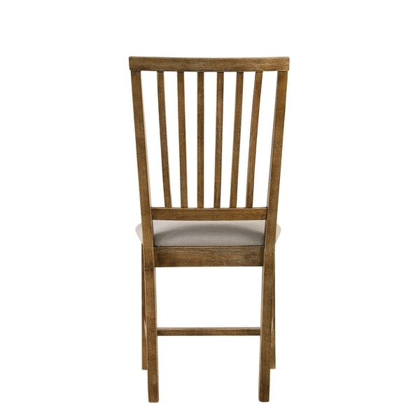 Wallace II Side Chair (Set-2), Tan Linen & Weathered Oak (2Pc/1Ctn), P