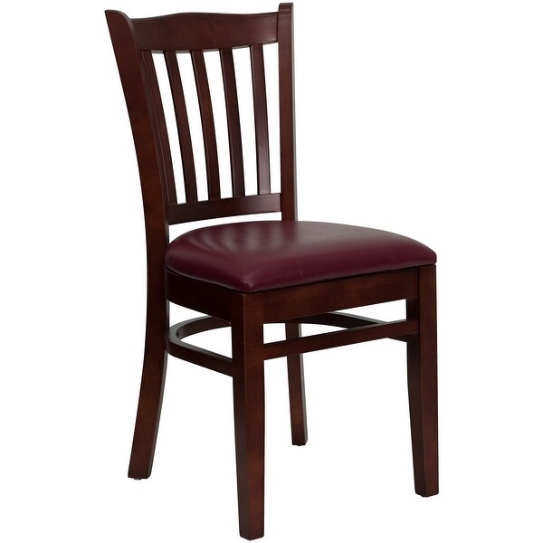 Mahogany Hardwood Slat Back Restaurant Chair - 17.5W x 20.75