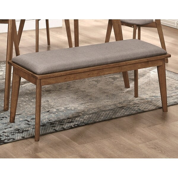 Peony Grey Retro Modern Style Natural Walnut Wood Dining Bench - Overs