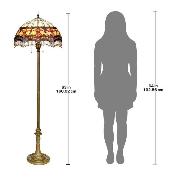 Design Toscano Victorian Parlor Tiffany-Style Stained Glass Floor Lamp