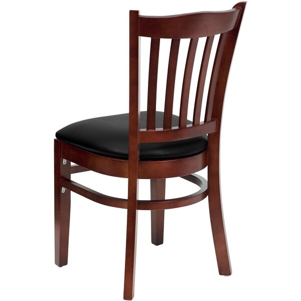 Mahogany Hardwood Slat Back Restaurant Chair - 17.5W x 20.75