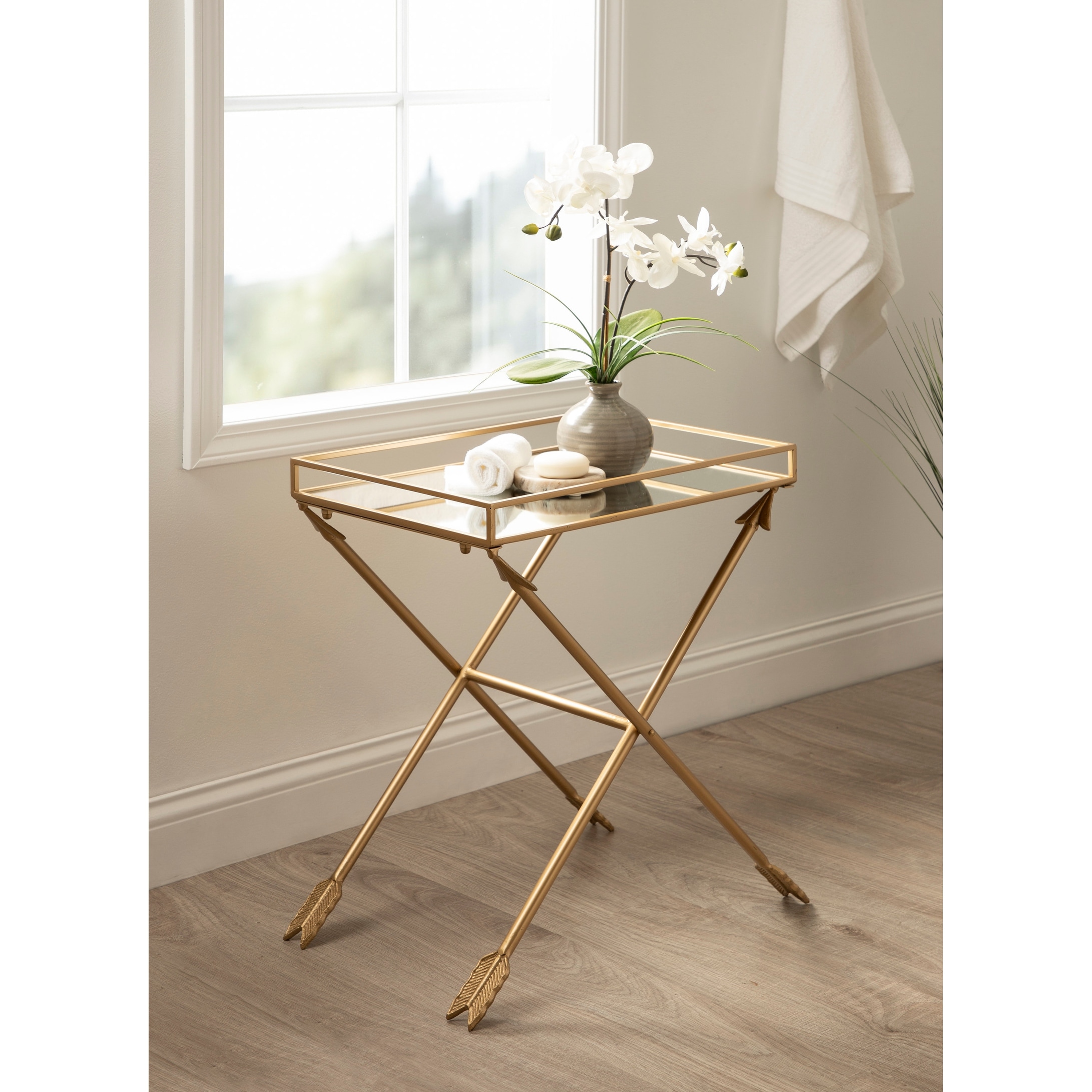 Silver Orchid Jalabert Arrow Metal Accent Table - 21x14x26 - - 2034033