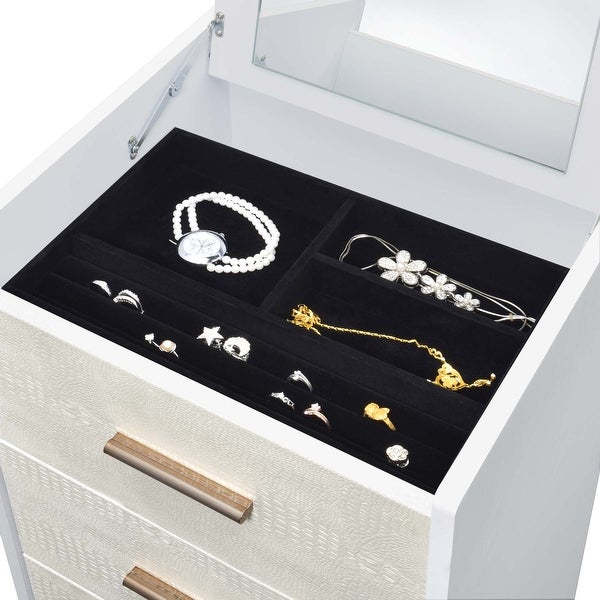 5 Drawers Jewelry Armoire with Mirror - - 36245169