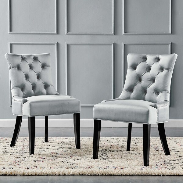 Silver Orchid Kornman Velvet Dining Side Chairs (Set of 2) - Overstock